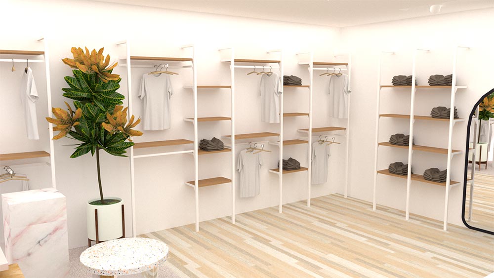 Fixed modular display in store